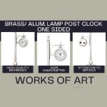 AK001 Brass/ Alum. Lamp Post Clock One Sided 